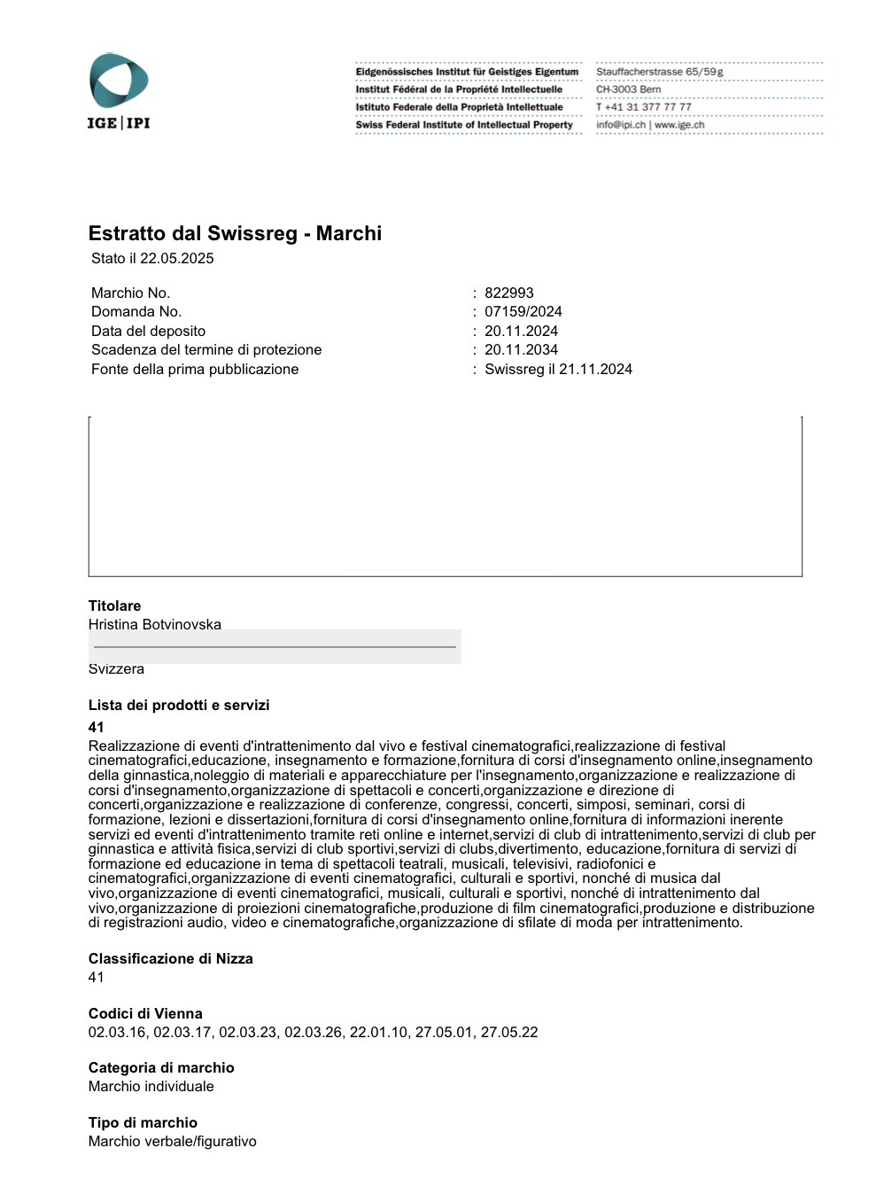Certificate No. 822 993