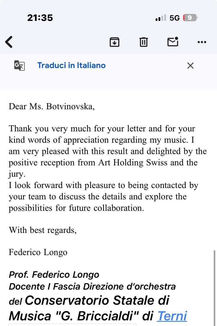 Message from Prof. Federico Longo